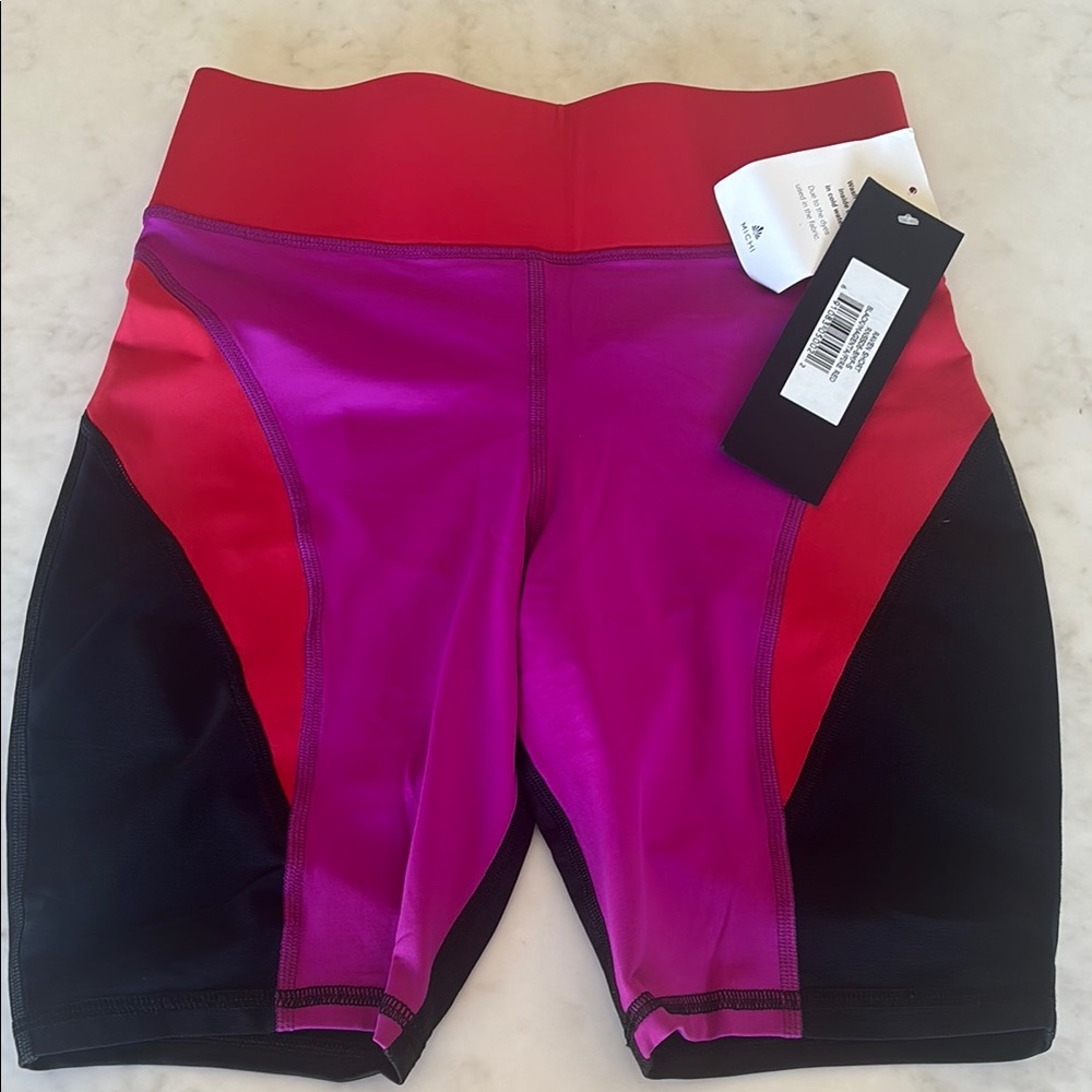 MICHI RAVEN SHORT Women's MAGENTA/FIRE RED BLACK 8” inseam